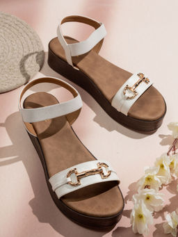 Inc.5 - Womens White Party Wear Solid Round Toe Sandals