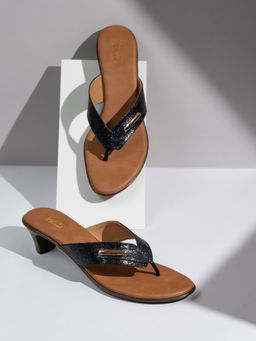 Inc.5 - Womens Black Party Wear Solid Round Toe Sandal Heels