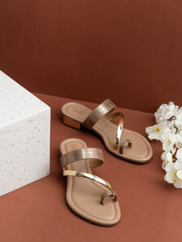 Inc.5 - Womens Brown Party Wear Solid One Toe Block Sandal Heels