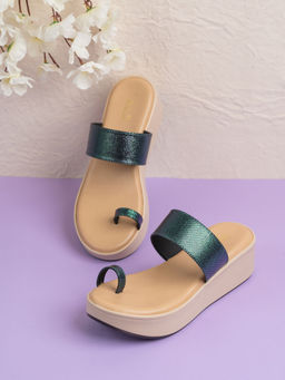 Inc.5 - Womens Green Casual Solid One Toe Sandals