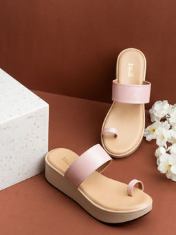 Inc.5 - Womens Pink Casual One Toe Solid Sandals