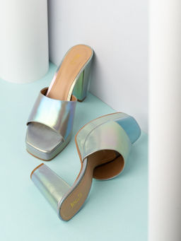 Inc.5 - Womens Multi-Color Party Wear Solid Square Toe Sandal Heels