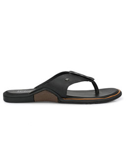 EGOSS - Genuine Leather Black Casual Sandals for Men