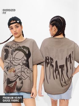 The Souled Store - Official Garfield- Beat It Women Oversized T-Shirt