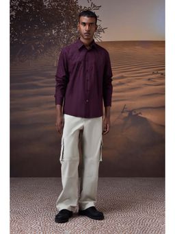 Genes Lecoanet Hemant - Embroidered Cherry Lacquer Poplin Shirt