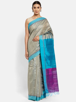 Fabindia - Silk Cotton Geometric Women Sari without Blouse