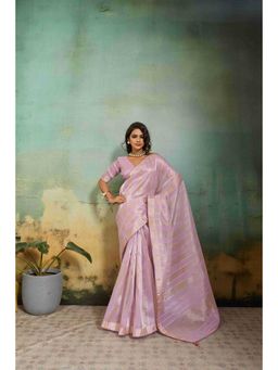 Sethnic Lifestyle - Tissue Linen Woven Lavender Saree with Unstitched