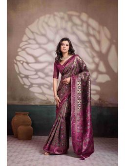 Sethnic Lifestyle - Soft Silk Meenakari Woven Green Saree with Unstitched