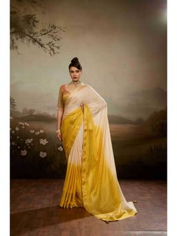 Sethnic Lifestyle - Mysore Chiffon Dual Tone Ombre Beige Saree with Unstitched