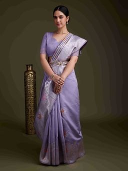 Sethnic Lifestyle - Premium Banarasi Woven Lavender Saree with Unstitched
