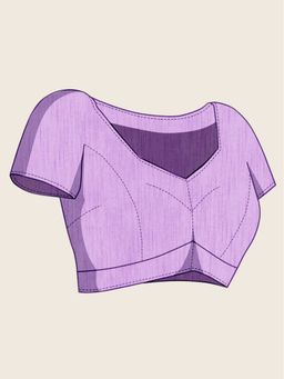Sethnic Lifestyle - Ombre Chinon Mirror Work Lavender Saree with Unstitched