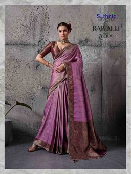 Sethnic Lifestyle - Chap Dyeing Kanjivaram Silk Saree With Minakari with Unstitched