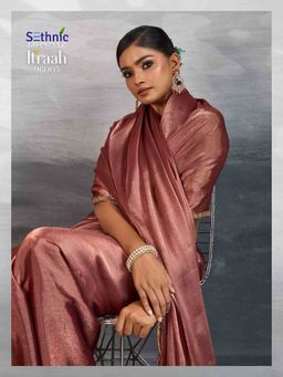 Sethnic Lifestyle - Burberry Pink Saree with Unstitched