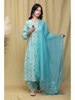 DHANNAK - Sia Mint Blue A Line Kurta And Salawar With Dupatta