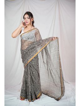 The Raksha Store - Rustic Charm Kota Doria Saree with Unstitched Blouse
