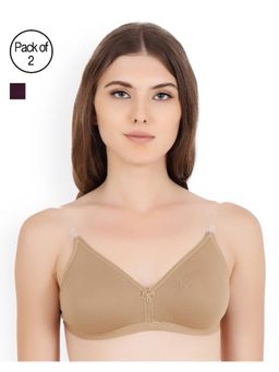 Floret - Pack of 2 Solid T-shirt Bra - Multi-Color