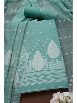 Soch - Women Blue Woven Unstitched Kurta with Bottom and Dupatta (Set of 3)