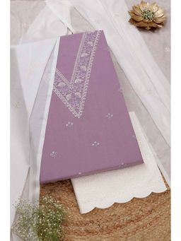 Soch - Women Lavender Embroidered Unstitched Kurta with Bottom and Dupatta (Set of 3)