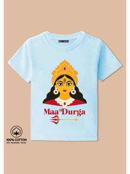 BLUSHES - Maa Durga Graphic Print T-Shirt - aqua blue