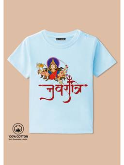 BLUSHES - Navratri Graphic Print T-Shirt - aqua blue