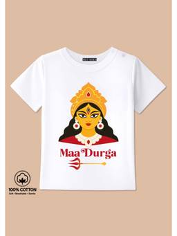 BLUSHES - Maa Durga Graphic Print T-Shirt - White