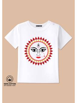 BLUSHES - Durga Face Graphic Print T-Shirt - White