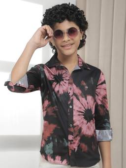 CRIMSOUNE CLUB - Boys Multi-color 100% Cotton Floral Print Shirt