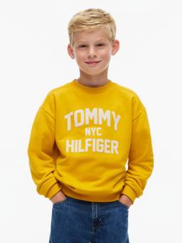 Tommy Hilfiger - Boys Logo Regular Fit Cotton Yellow Sweatshirt