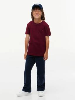 Tommy Hilfiger - Boys Burgundy Regular Fit Cotton T-Shirt