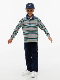 Tommy Hilfiger - Boys Striped Regular Fit Cotton Polo T-Shirt