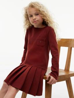 Tommy Hilfiger - Girls Cotton Round Neck Dress