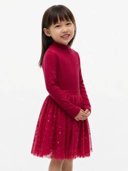 Tommy Hilfiger - Girls Polyester Mock Neck Dress