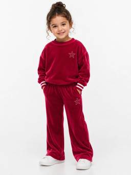 Tommy Hilfiger - Girls Regular Fit Solid Mid Rise Red Trouser