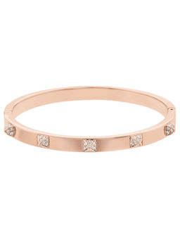 SWAROVSKI - Dextera Bangle In White Rose Gold-Tone Finish L