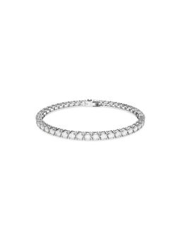 SWAROVSKI - Matrix Tennis Bracelet Round Cut In White Rhodium Plated M