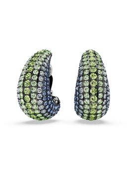 SWAROVSKI - Sublima Clip Earrings Round Cut Medium In Multicolored Ruthenium Plated
