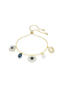 SWAROVSKI - Symbolica Bracelet Crystal Pearl Clover Evil Eye and Horseshoe Gold Plated M