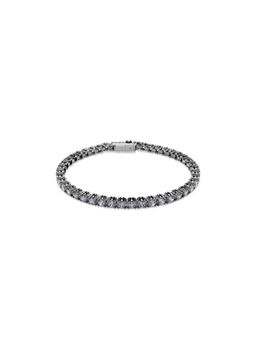 SWAROVSKI - Matrix Tennis Bracelet Round Cut In Gray Ruthenium Plated M
