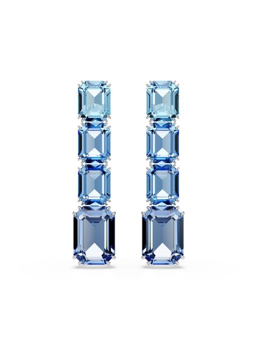 SWAROVSKI Millenia Drop Earrings Octagon Cut Color Gradient Rhodium Plated