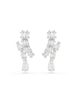 SWAROVSKI - Matrix Drop Earrings Mixed Cuts In White Rhodium Plated