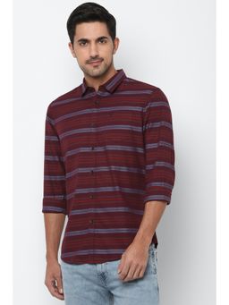 Allen Solly - Maroon Striped Shirt For Men