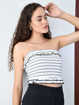 KELIN - Tia Striped Ribbed Tube Top