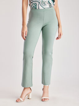 FABLE STREET - Women LivIn Regular Fit Formal Trousers - Green