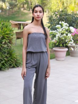Vasstram - Off Shoulder Modal Jumpsuit Grey