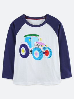 Oh Rare - White Colorblock Regular Fit T-Shirt