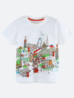 Oh Rare - White Printed Regular Fit T-Shirt