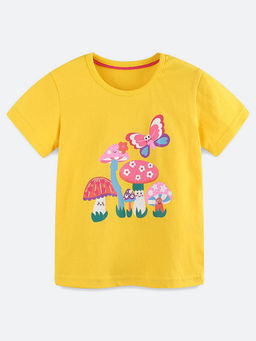 Oh Rare - Yellow Printed Regular Fit T-Shirt