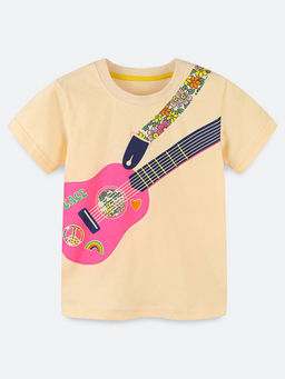 Oh Rare - Peach Printed Regular Fit T-Shirt