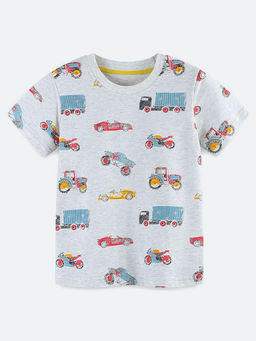 Oh Rare - Grey Printed Regular Fit T-Shirt