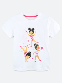 Oh Rare - White Printed Regular Fit T-Shirt